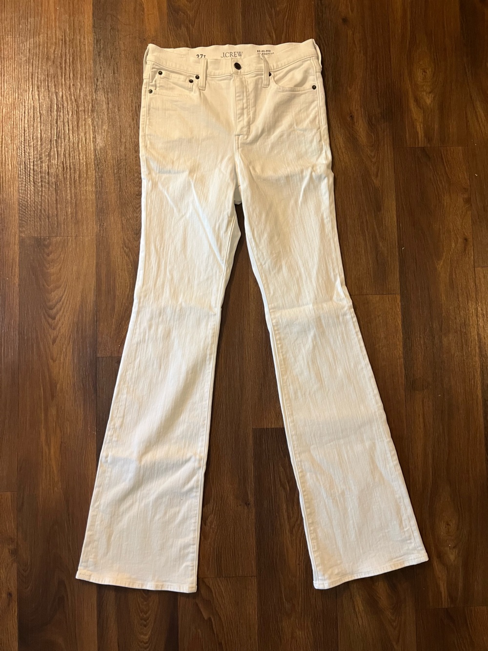 J.Crew Bootcut Jean 2003 Super Stretch Denim White 27T CH692